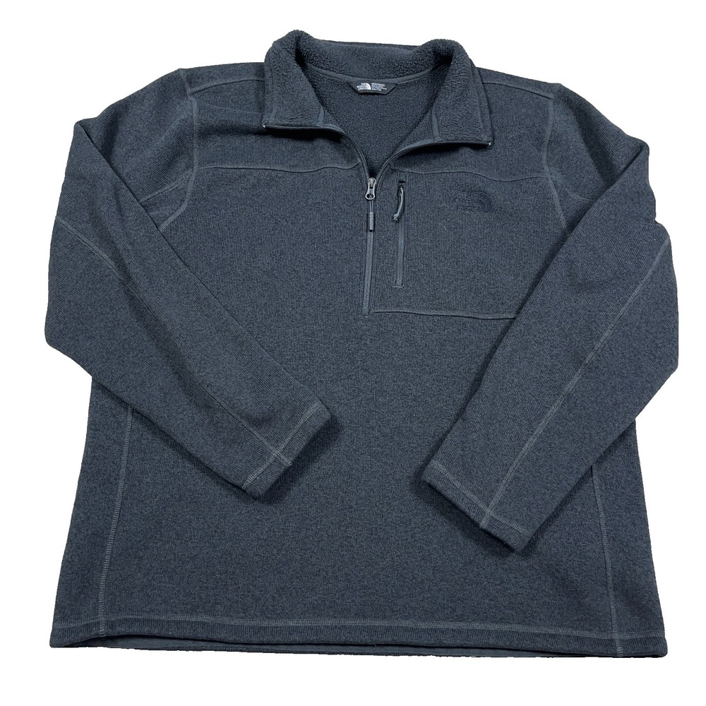 North Face Sweater Men XL‎ Heather Gray Pullover 1/2 Zip Jacket Gordon Lyons